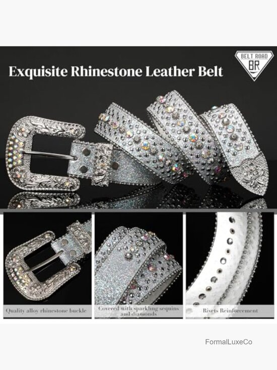 Rhinestone Buckle Belt with Sequins